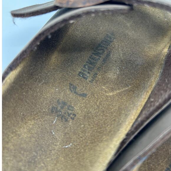 Birkenstock Arizona Sandals Size 34 EU (Kids/Small) Brown Leather Copper Buckles - Picture 10 of 16